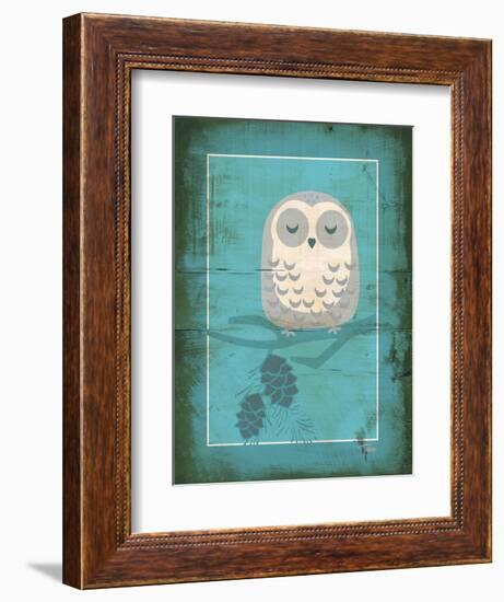 Rustic Woodland Owl-Teresa Woo-Framed Premium Giclee Print