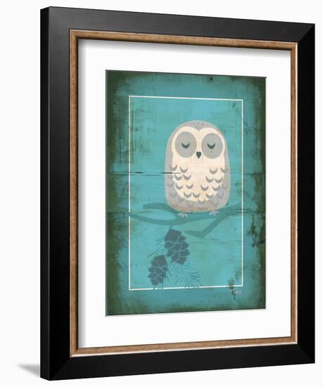 Rustic Woodland Owl-Teresa Woo-Framed Premium Giclee Print