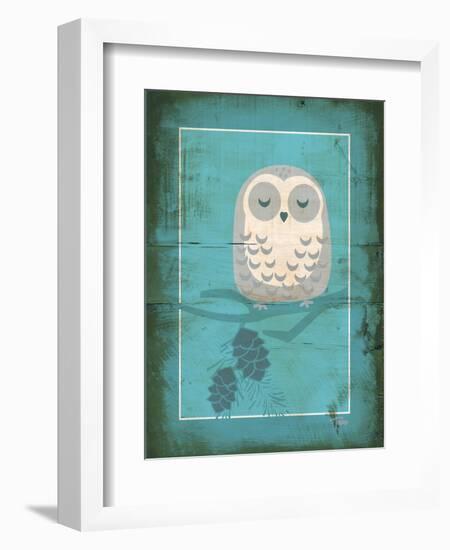 Rustic Woodland Owl-Teresa Woo-Framed Premium Giclee Print