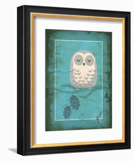 Rustic Woodland Owl-Teresa Woo-Framed Premium Giclee Print