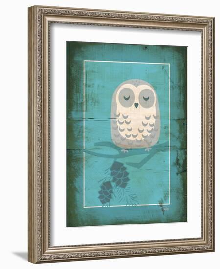 Rustic Woodland Owl-Teresa Woo-Framed Art Print