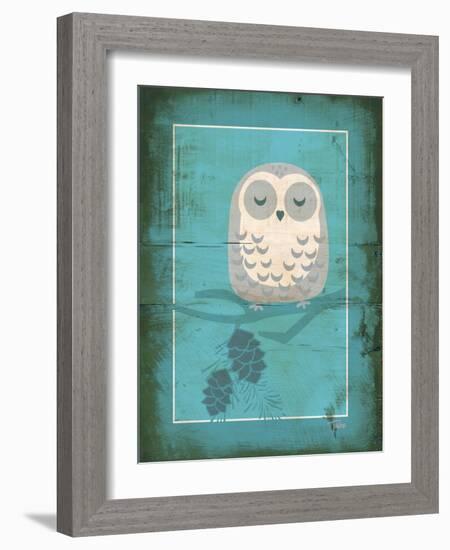 Rustic Woodland Owl-Teresa Woo-Framed Art Print