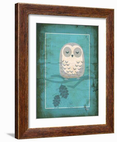 Rustic Woodland Owl-Teresa Woo-Framed Art Print