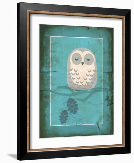 Rustic Woodland Owl-Teresa Woo-Framed Art Print