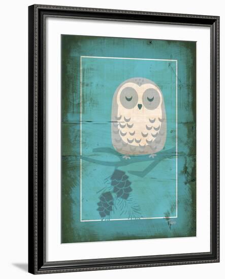 Rustic Woodland Owl-Teresa Woo-Framed Art Print