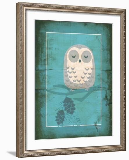 Rustic Woodland Owl-Teresa Woo-Framed Art Print