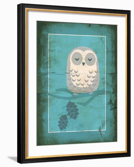 Rustic Woodland Owl-Teresa Woo-Framed Art Print