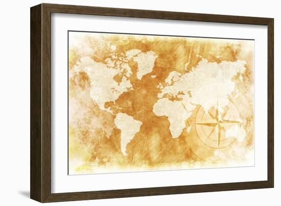 Rustic World Map-duallogic-Framed Premium Giclee Print