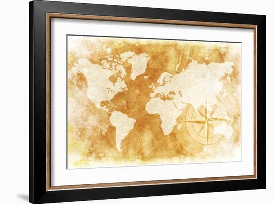 Rustic World Map-duallogic-Framed Premium Giclee Print