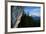 Rustin Gibson Rock Climbs On Steep Sandstone, Small Crag Near Mineral, Washington. Mt Rainier Bkgd-Ben Herndon-Framed Photographic Print