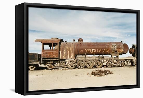 Rusting Locomotive at Train Graveyard, Uyuni, Bolivia, South America-Mark Chivers-Framed Premier Image Canvas