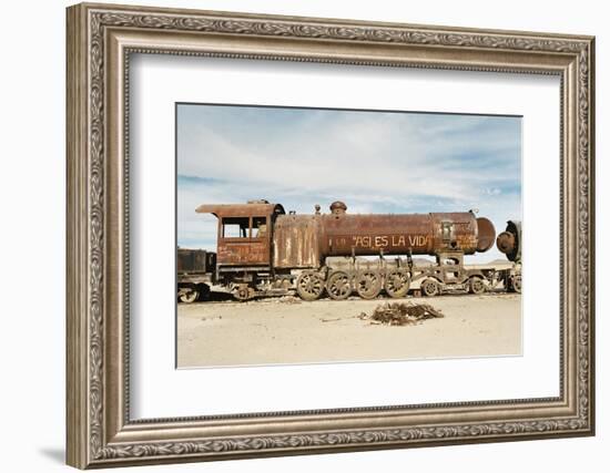 Rusting Locomotive at Train Graveyard, Uyuni, Bolivia, South America-Mark Chivers-Framed Photographic Print