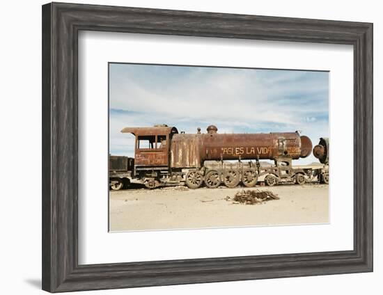 Rusting Locomotive at Train Graveyard, Uyuni, Bolivia, South America-Mark Chivers-Framed Photographic Print