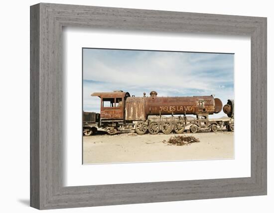 Rusting Locomotive at Train Graveyard, Uyuni, Bolivia, South America-Mark Chivers-Framed Photographic Print