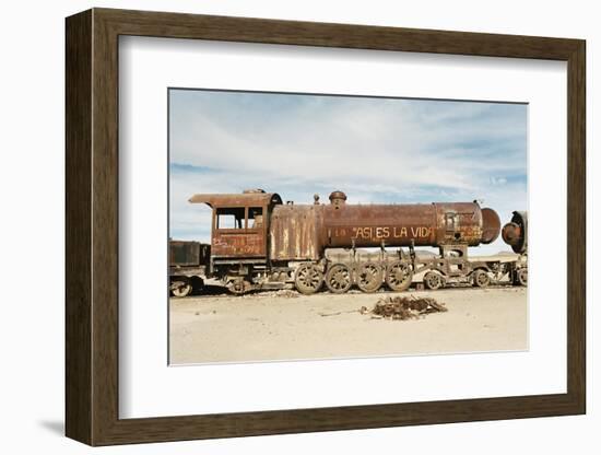 Rusting Locomotive at Train Graveyard, Uyuni, Bolivia, South America-Mark Chivers-Framed Photographic Print
