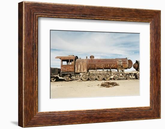 Rusting Locomotive at Train Graveyard, Uyuni, Bolivia, South America-Mark Chivers-Framed Photographic Print