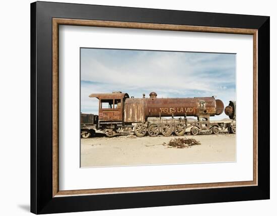 Rusting Locomotive at Train Graveyard, Uyuni, Bolivia, South America-Mark Chivers-Framed Photographic Print