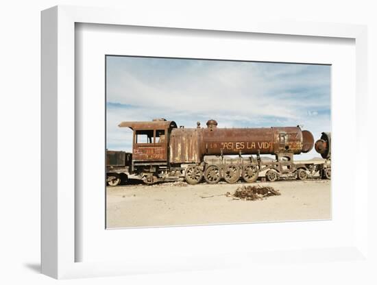 Rusting Locomotive at Train Graveyard, Uyuni, Bolivia, South America-Mark Chivers-Framed Photographic Print