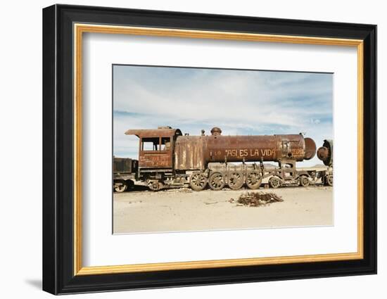 Rusting Locomotive at Train Graveyard, Uyuni, Bolivia, South America-Mark Chivers-Framed Photographic Print