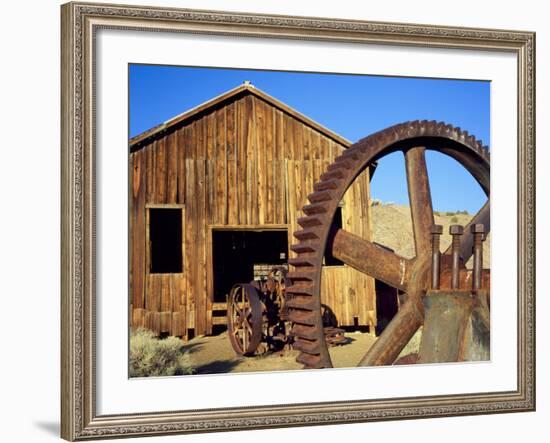 Rusting Machinery, Ghost Town of Berlin. Berlin-Ichthyosaur SP, Nevada-Scott T. Smith-Framed Photographic Print