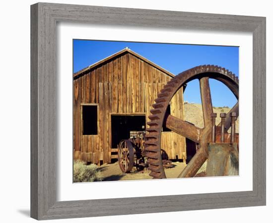 Rusting Machinery, Ghost Town of Berlin. Berlin-Ichthyosaur SP, Nevada-Scott T. Smith-Framed Photographic Print