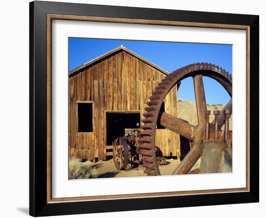 Rusting Machinery, Ghost Town of Berlin. Berlin-Ichthyosaur SP, Nevada-Scott T. Smith-Framed Photographic Print