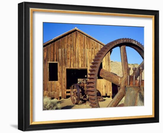 Rusting Machinery, Ghost Town of Berlin. Berlin-Ichthyosaur SP, Nevada-Scott T. Smith-Framed Photographic Print