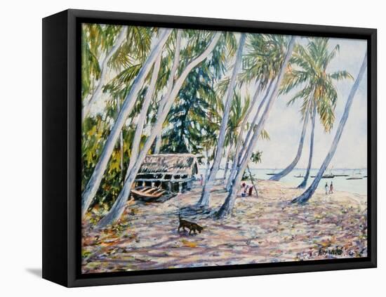 Rustling Palms, Zanzibar, 2002-Tilly Willis-Framed Premier Image Canvas