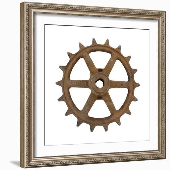 Rusty 6 Arm Fine Tooth Gear-Retroplanet-Framed Giclee Print