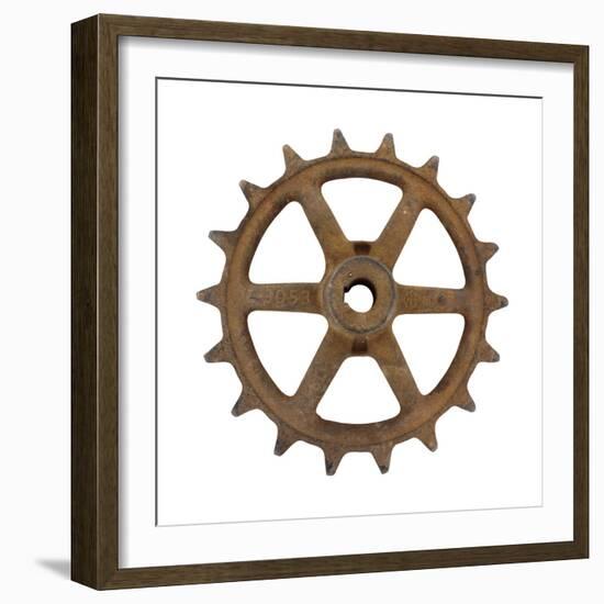 Rusty 6 Arm Fine Tooth Gear-Retroplanet-Framed Giclee Print