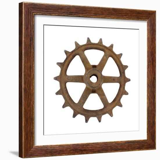 Rusty 6 Arm Fine Tooth Gear-Retroplanet-Framed Giclee Print