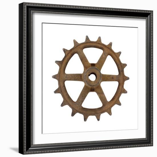 Rusty 6 Arm Fine Tooth Gear-Retroplanet-Framed Giclee Print