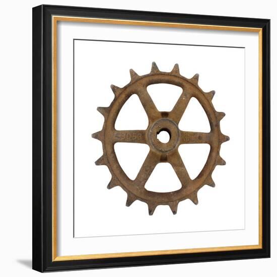 Rusty 6 Arm Fine Tooth Gear-Retroplanet-Framed Giclee Print