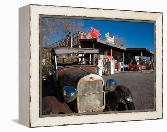 Rusty Car at Old Route 66 Visitor Centre, Route 66, Hackberry, Arizona, USA-null-Framed Premier Image Canvas