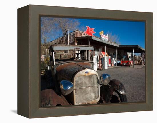 Rusty Car at Old Route 66 Visitor Centre, Route 66, Hackberry, Arizona, USA-null-Framed Premier Image Canvas