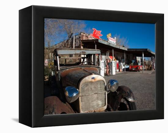 Rusty Car at Old Route 66 Visitor Centre, Route 66, Hackberry, Arizona, USA-null-Framed Premier Image Canvas