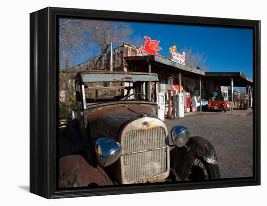 Rusty Car at Old Route 66 Visitor Centre, Route 66, Hackberry, Arizona, USA-null-Framed Premier Image Canvas