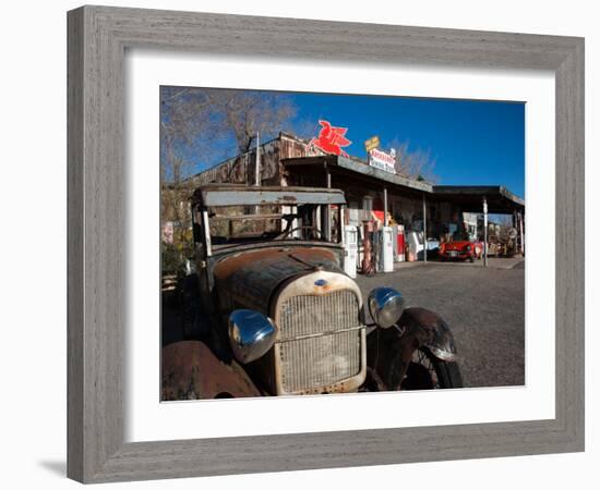 Rusty Car at Old Route 66 Visitor Centre, Route 66, Hackberry, Arizona, USA-null-Framed Photographic Print