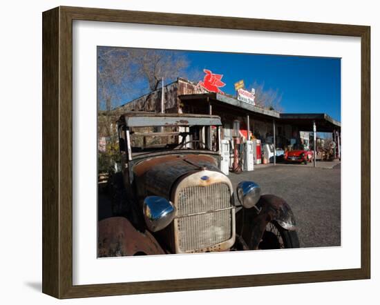 Rusty Car at Old Route 66 Visitor Centre, Route 66, Hackberry, Arizona, USA-null-Framed Photographic Print