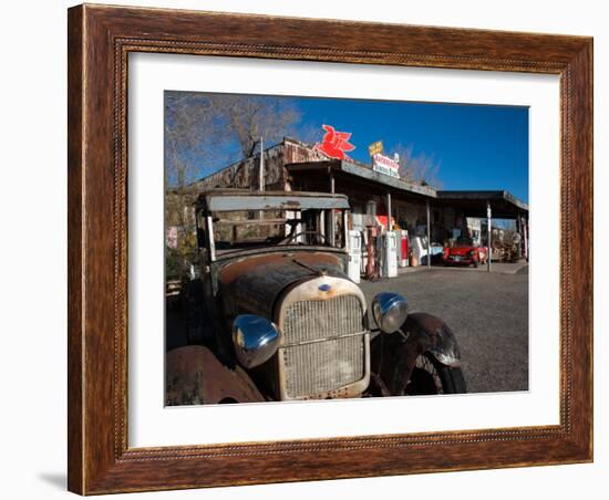 Rusty Car at Old Route 66 Visitor Centre, Route 66, Hackberry, Arizona, USA-null-Framed Photographic Print