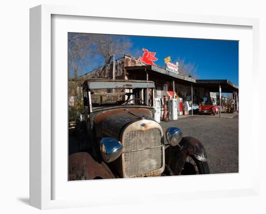 Rusty Car at Old Route 66 Visitor Centre, Route 66, Hackberry, Arizona, USA-null-Framed Photographic Print