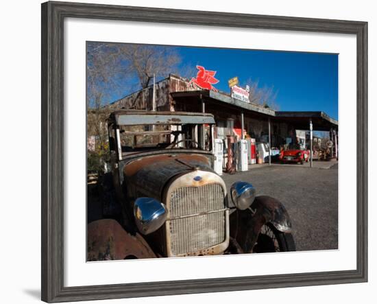 Rusty Car at Old Route 66 Visitor Centre, Route 66, Hackberry, Arizona, USA-null-Framed Photographic Print