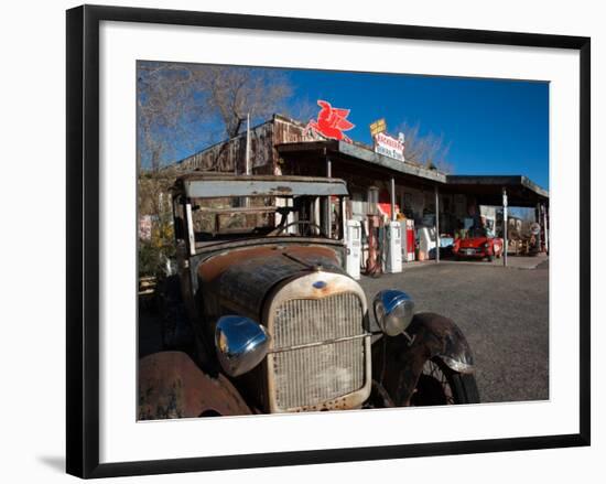 Rusty Car at Old Route 66 Visitor Centre, Route 66, Hackberry, Arizona, USA-null-Framed Photographic Print