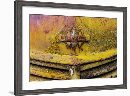 Rusty Old Truck Details Near Salmo, British Columbia, Canada-Chuck Haney-Framed Photographic Print