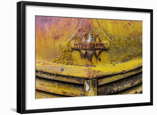 Rusty Old Truck Details Near Salmo, British Columbia, Canada-Chuck Haney-Framed Photographic Print