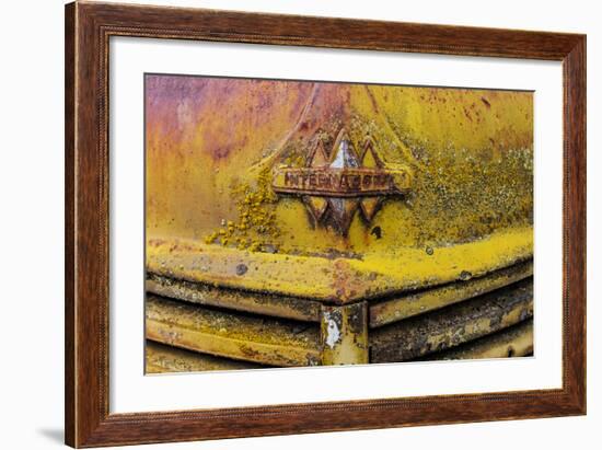 Rusty Old Truck Details Near Salmo, British Columbia, Canada-Chuck Haney-Framed Photographic Print