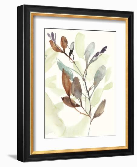 Rusty Sienna Leaves II-Jennifer Goldberger-Framed Art Print