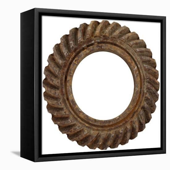 Rusty Small Spiral Gear-Retroplanet-Framed Premier Image Canvas