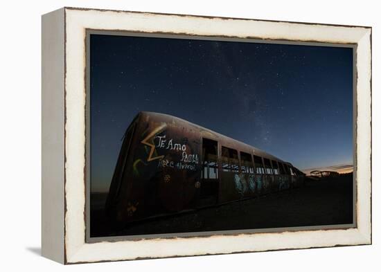 Rusty Train Relics in the Train Graveyard in Uyuni-Alex Saberi-Framed Premier Image Canvas