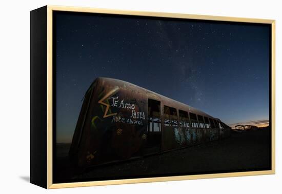 Rusty Train Relics in the Train Graveyard in Uyuni-Alex Saberi-Framed Premier Image Canvas